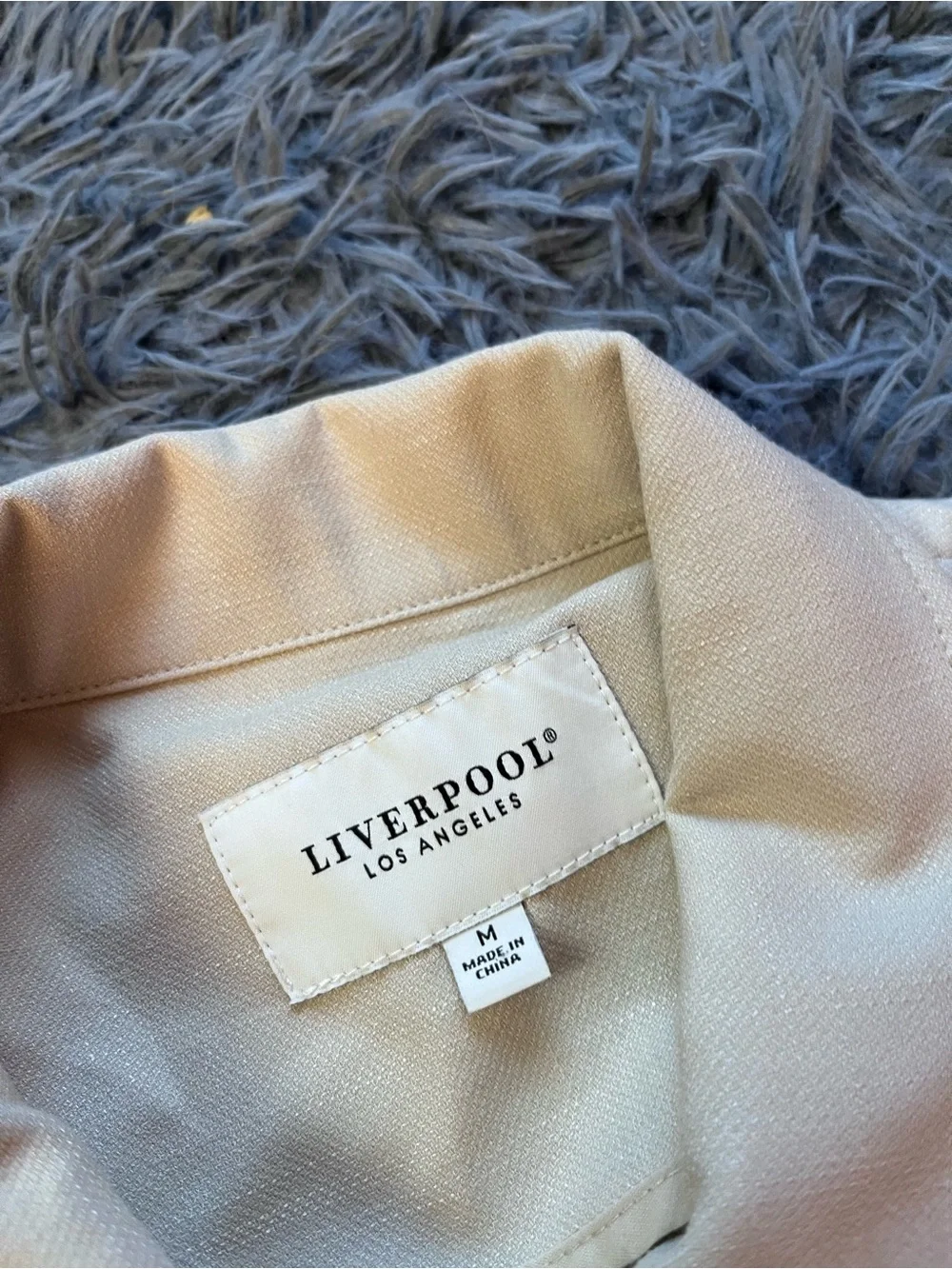 Liverpool Brixton Button Front Jacket Flap Pockets in Dusty Tan Size M